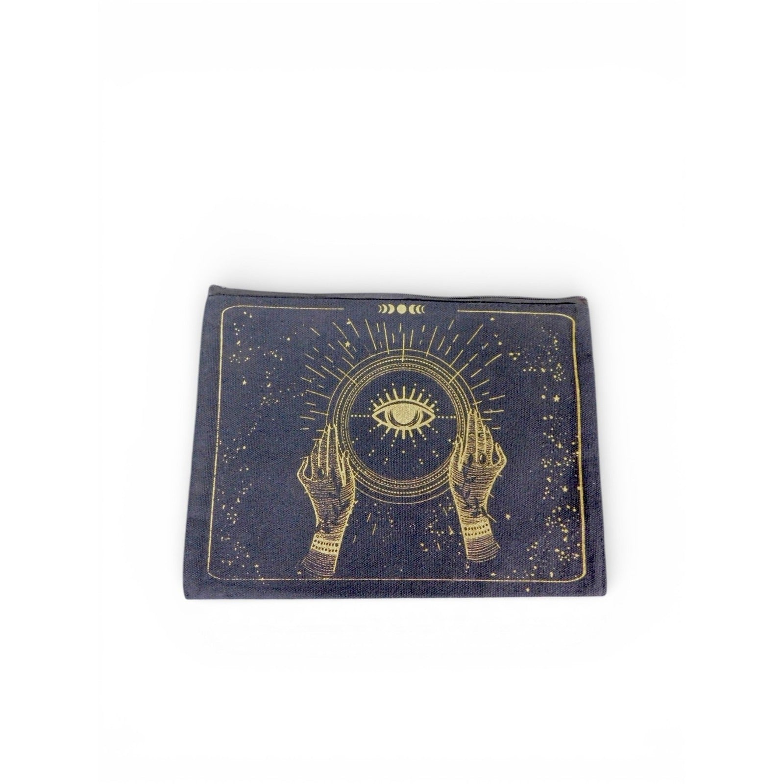 Mystic Hands Eye Altar Cloth Tarot Reading Mat Wicca Witchcraft Black Gold