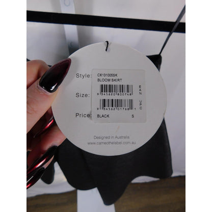 Cameo the Label Bloom Skirt S - Black Textured A-Line Mini - NWT