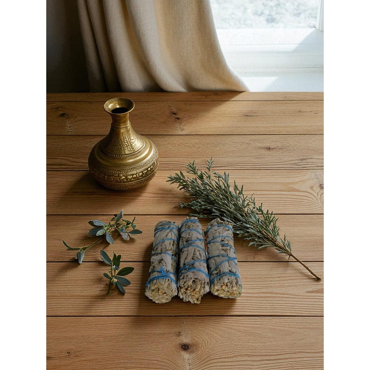 White Sage Smudge Sticks 3-Pack Home Cleansing & Aromatherapy California Bundles