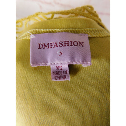 DM Fashion Yellow Lace Maxi Dress XS Women Boho