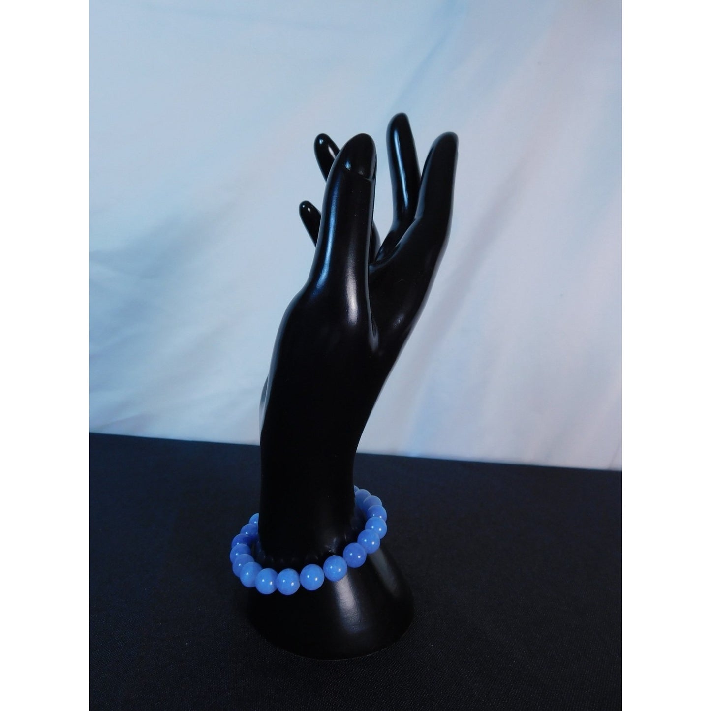 Aquamarine Bead Bracelet Stretch Calming Stone Meditation Cleansing Serenity Yog