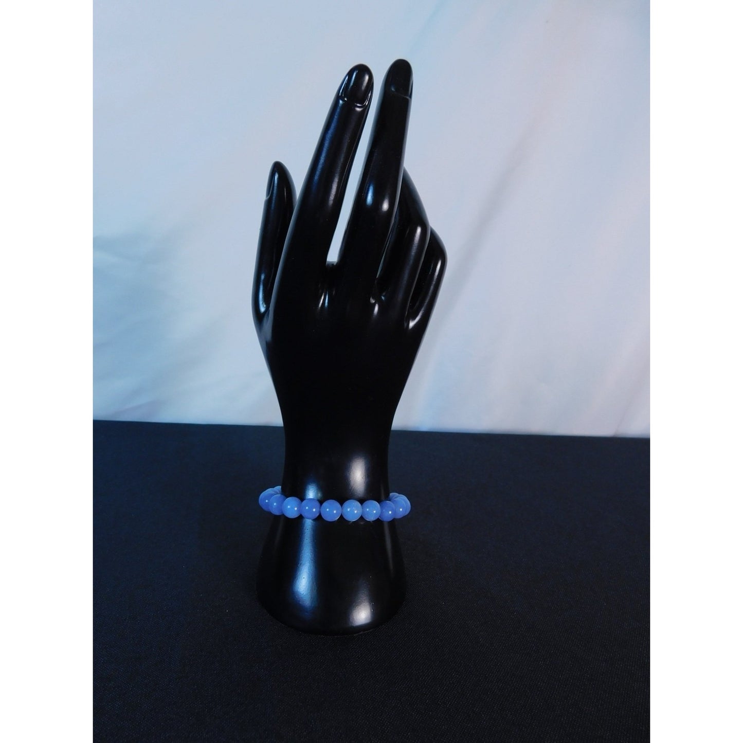 Aquamarine Bead Bracelet Stretch Calming Stone Meditation Cleansing Serenity Yog