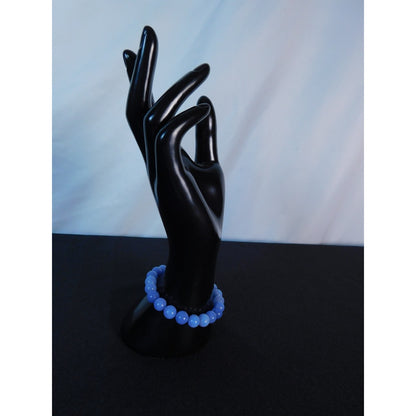 Aquamarine Bead Bracelet Stretch Calming Stone Meditation Cleansing Serenity Yog