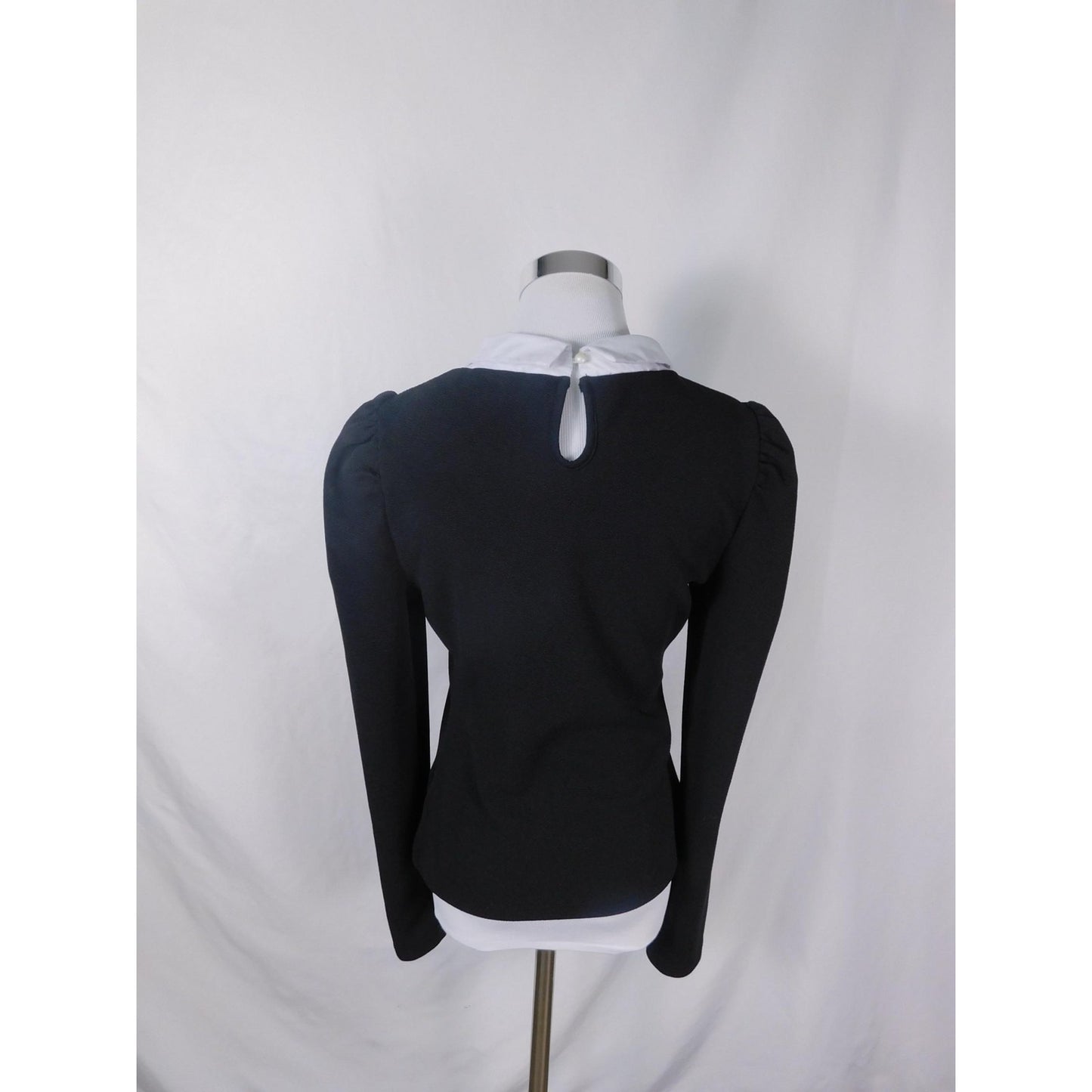 Womens Gothic Black & White Long Sleeve Top Size Large Witchcore