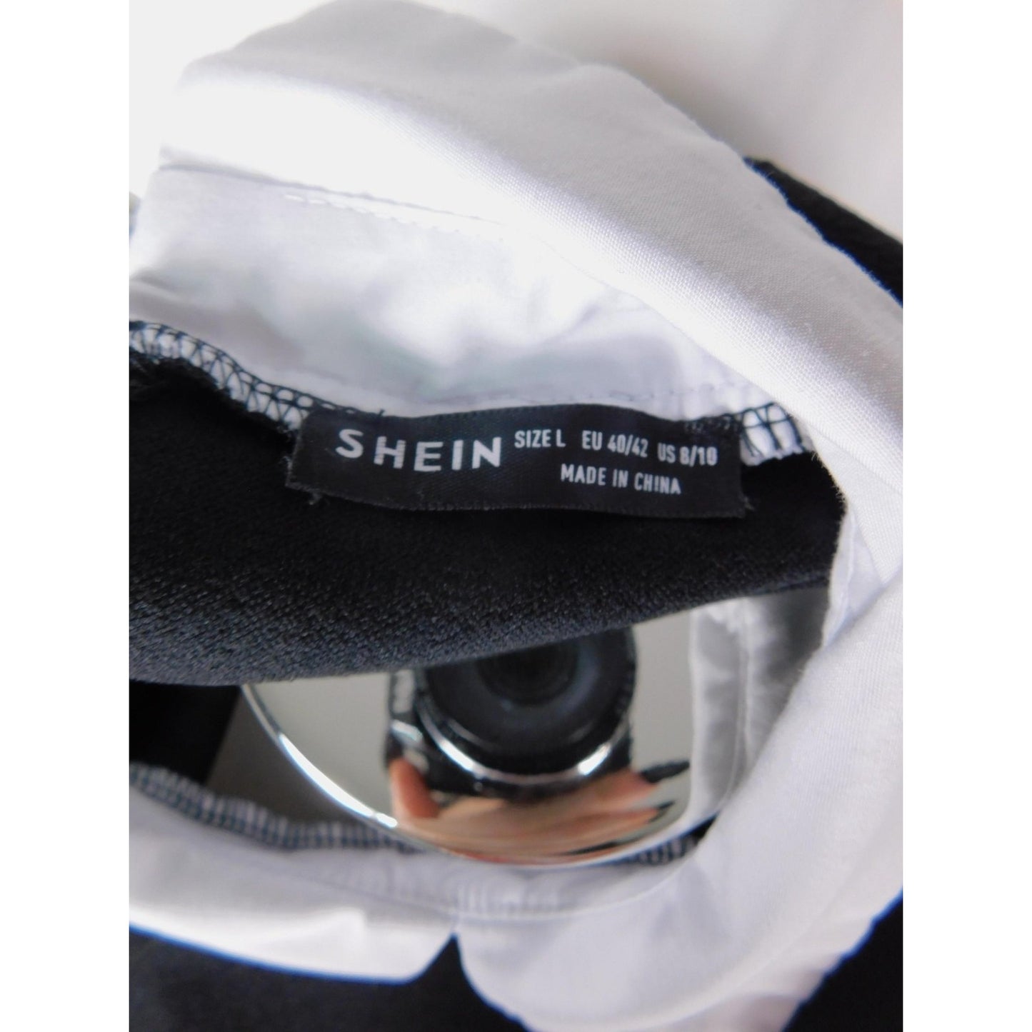 Womens Gothic Black & White Long Sleeve Top Size Large Witchcore