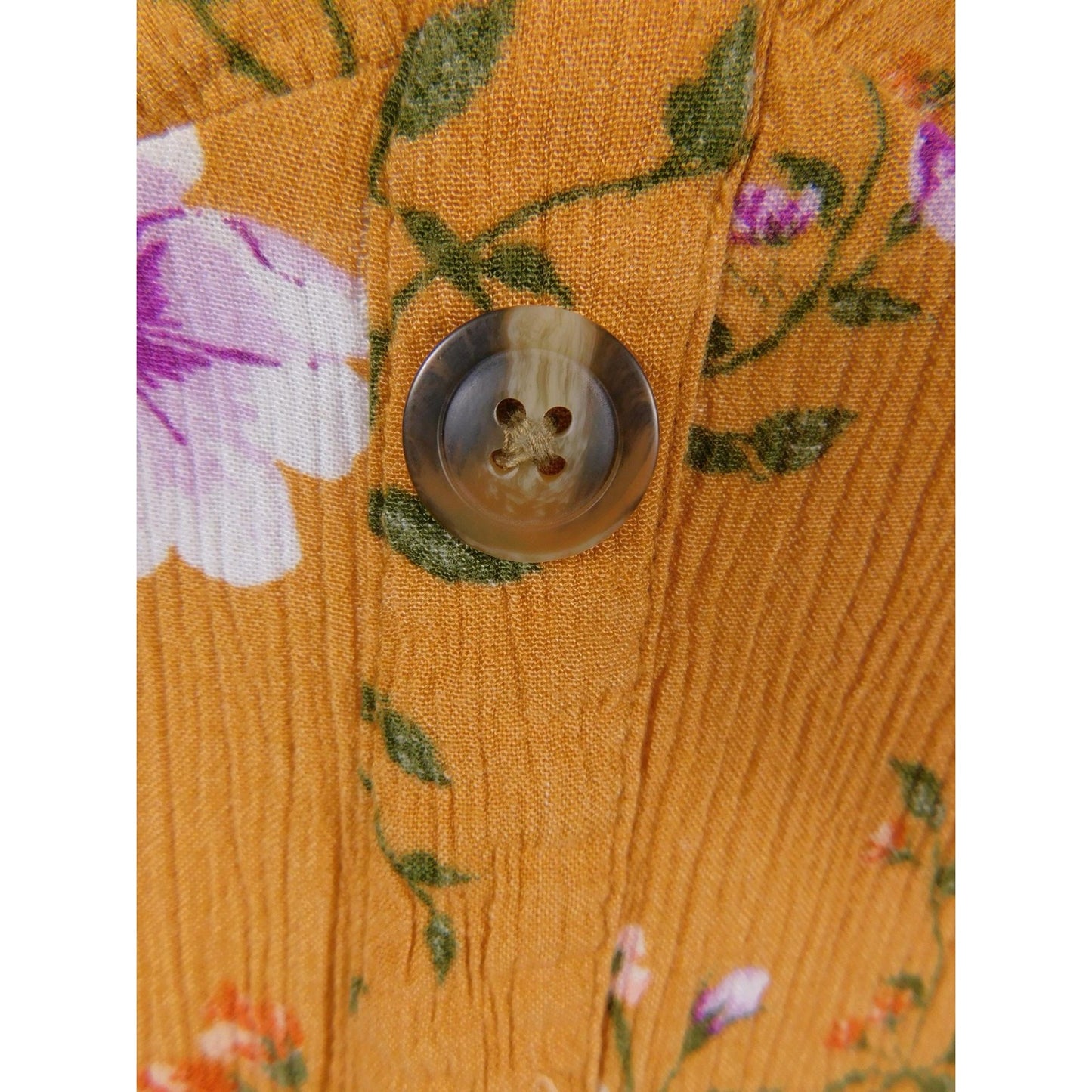 AE Small Yellow Floral Button Front Sundress Crinkle Boho