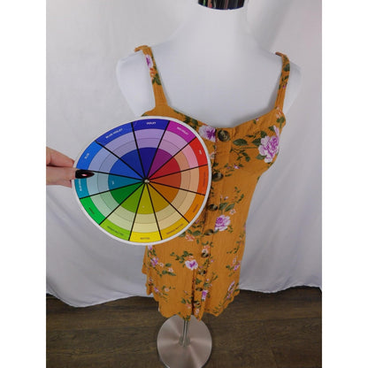 AE Small Yellow Floral Button Front Sundress Crinkle Boho