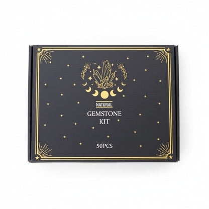 50 Gemstone Crystal Chip Bottles Set - Wicca Witchcraft Altar Supply - New