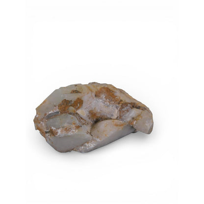 Raw Milky Quartz Stone w Iron Staining 10.4 oz Altar Crystal Decor