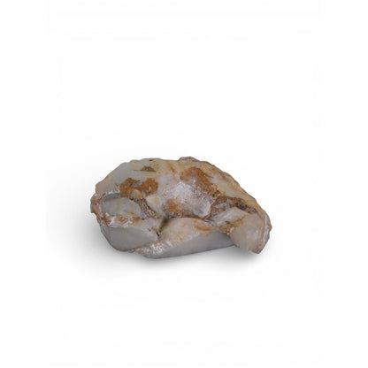 Raw Milky Quartz Stone w Iron Staining 10.4 oz Altar Crystal Decor