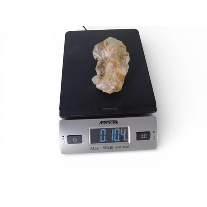 Raw Milky Quartz Stone w Iron Staining 10.4 oz Altar Crystal Decor