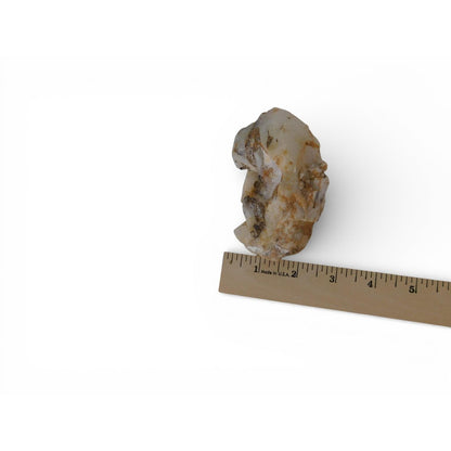 Raw Milky Quartz Stone w Iron Staining 10.4 oz Altar Crystal Decor