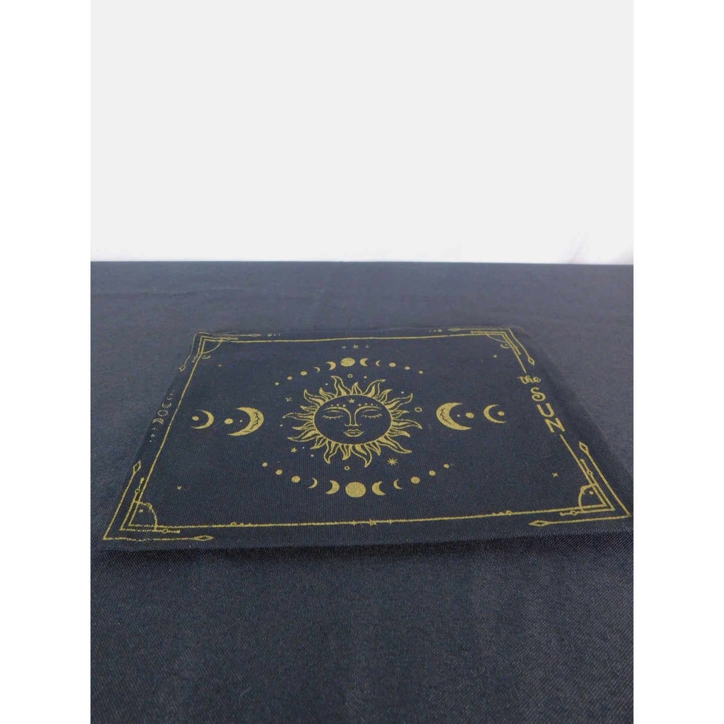 Zippered Canvas Pouch With Sun & Moon Design