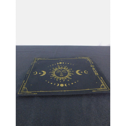 Zippered Canvas Pouch With Sun & Moon Design