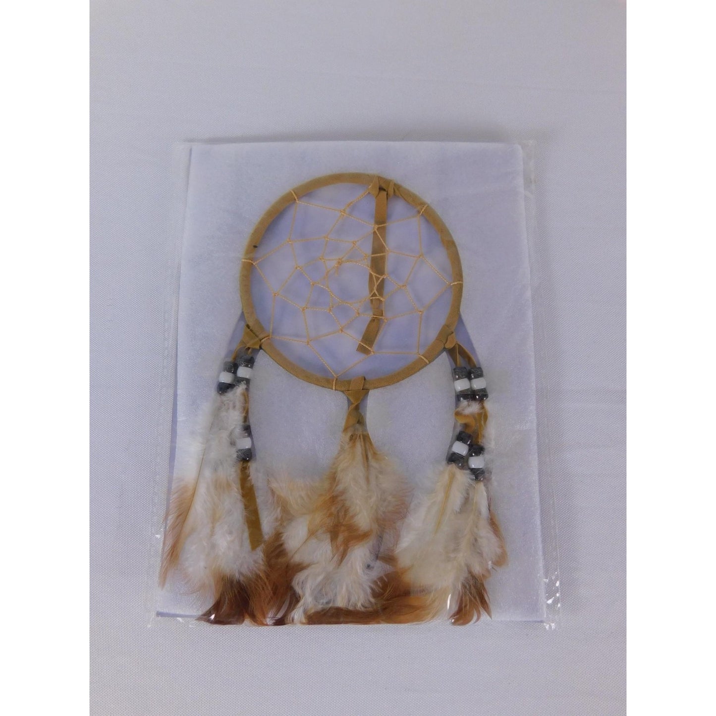 Brown Feather Dream Catcher Small Ethnic Wall Hanging Mystical Bedroom Decor
