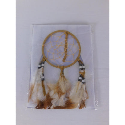 Brown Feather Dream Catcher Small Ethnic Wall Hanging Mystical Bedroom Decor