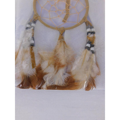 Brown Feather Dream Catcher Small Ethnic Wall Hanging Mystical Bedroom Decor