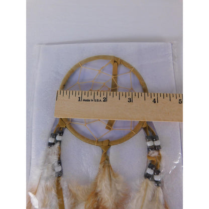 Brown Feather Dream Catcher Small Ethnic Wall Hanging Mystical Bedroom Decor