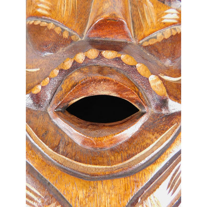 Hand Carved Wooden Tribal Wall Mask 16" Rustic Boho Witchcore Decor