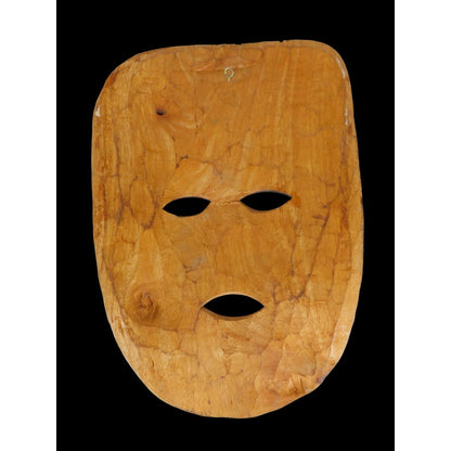 Hand Carved Wooden Tribal Wall Mask 16" Rustic Boho Witchcore Decor