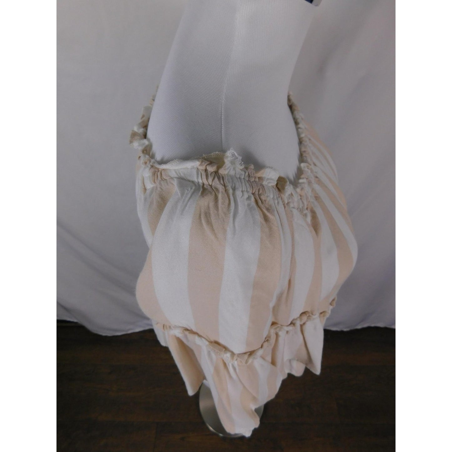 American Eagle Shirt Womens XS Beige White Stripe Off Shoulder Peasant Boho Top