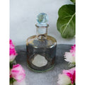 Vintage Glass Perfume Bottle With Crystal Stopper & Elegant Etched Design