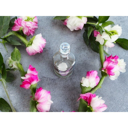 Vintage Glass Perfume Bottle With Crystal Stopper & Elegant Etched Design