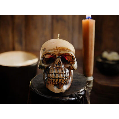 Unscented Skull Candle Home Decor 3" - Goth, Witchy