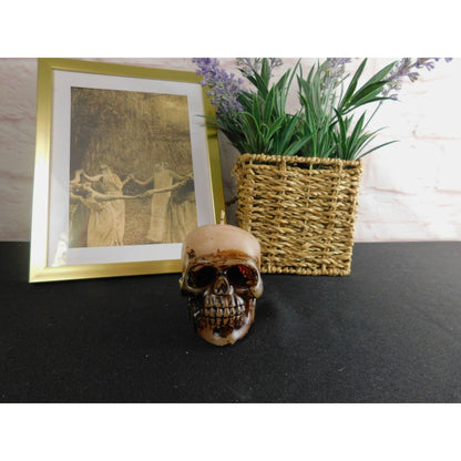 Unscented Skull Candle Home Decor 3" - Goth, Witchy