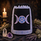 Triple Moon Drawstring Backpack 18" Cotton Cinch Bag