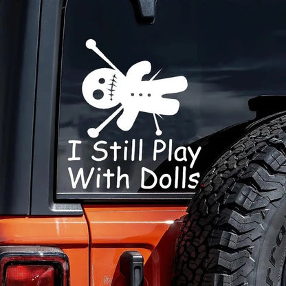 Voodoo Doll “I Still Play” Decal – 5.5” Witch Sticker – New