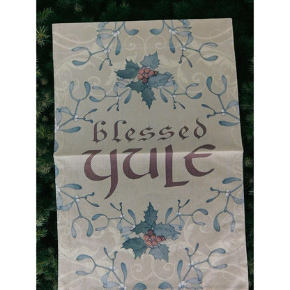 Blessed Yule Garden Flag Pagan Holiday Decor Winter Solstice Outdoor Banner Sign