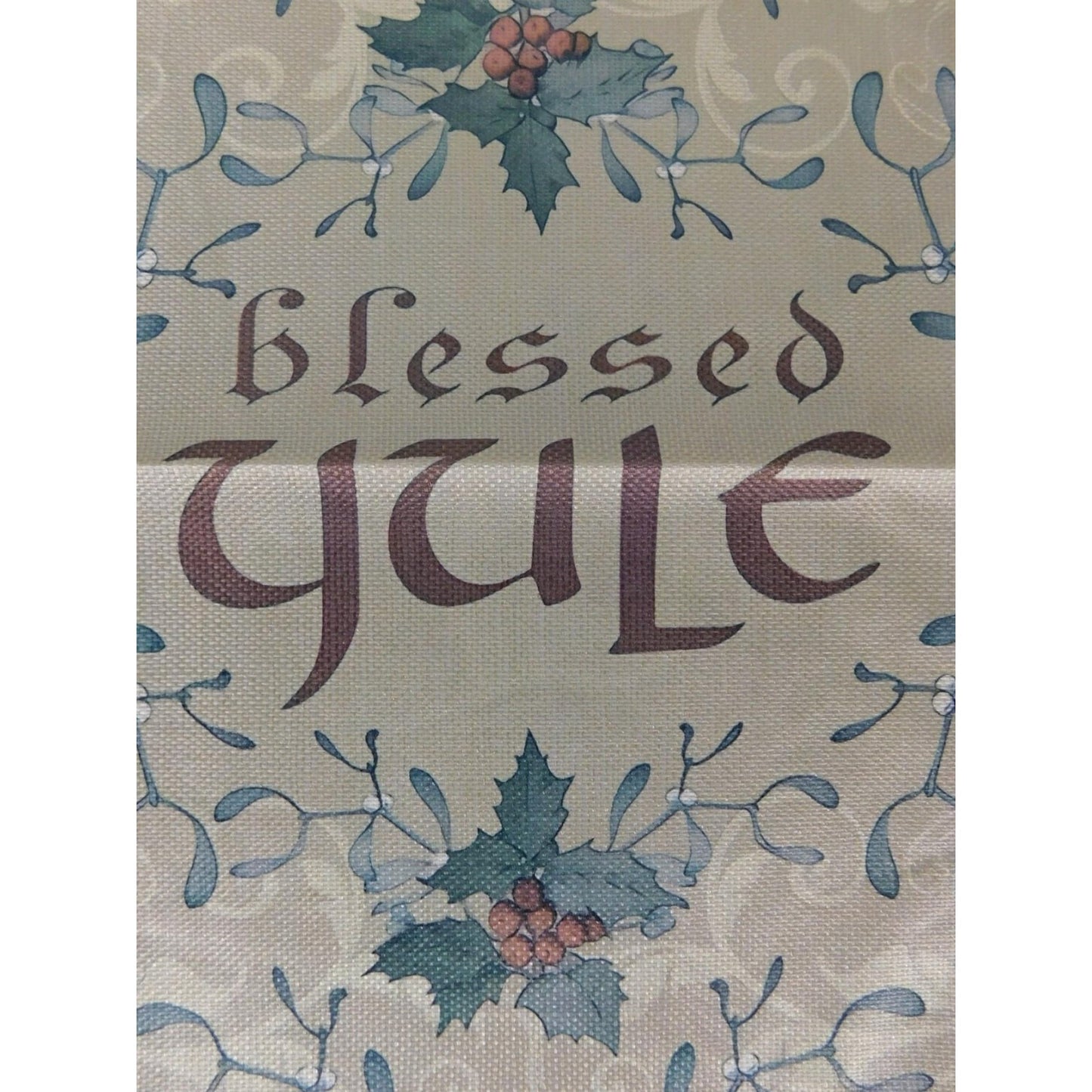 Blessed Yule Garden Flag Pagan Holiday Decor Winter Solstice Outdoor Banner Sign