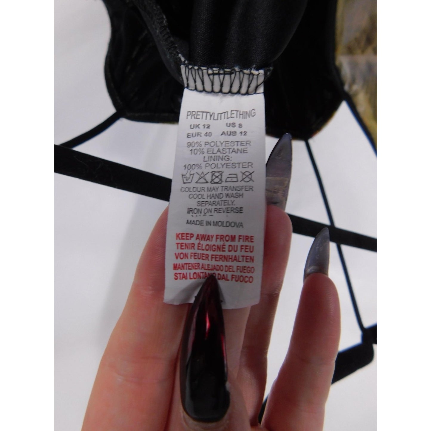 PrettyLittleThing Mesh Renaissance Bodysuit 8 - Sheer Print Snap - Excellent