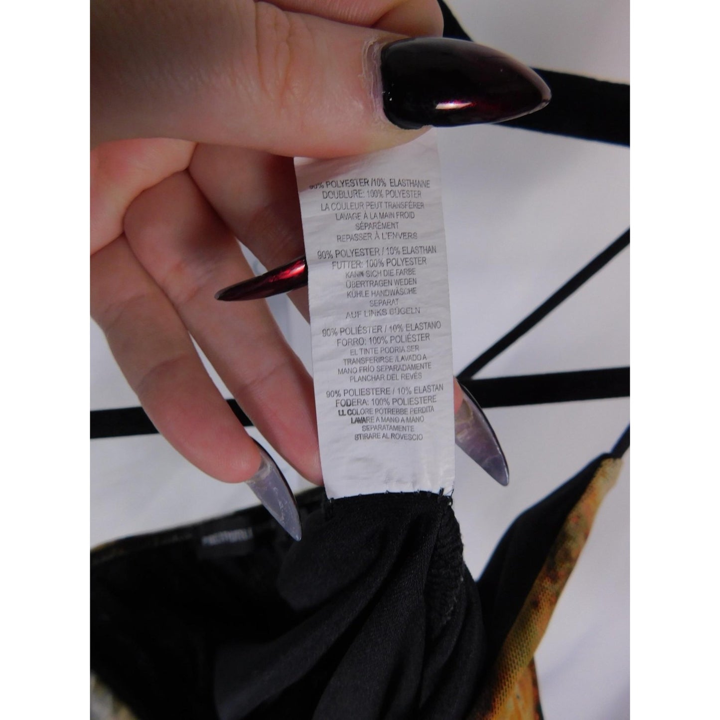 PrettyLittleThing Mesh Renaissance Bodysuit 8 - Sheer Print Snap - Excellent