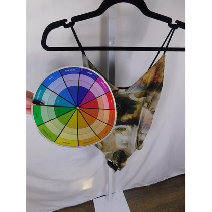 PrettyLittleThing Mesh Renaissance Bodysuit 8 - Sheer Print Snap - Excellent