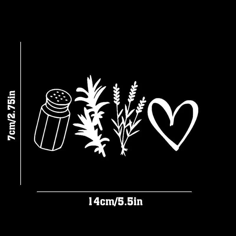 Salt Shaker Herb Heart Vinyl Decal Sticker For Cars/Motorcycles 5.5x2.75 Inches