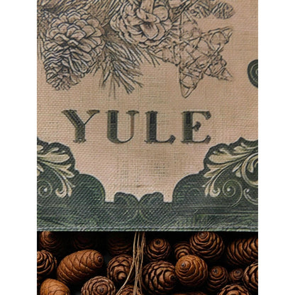Blessed Yule Garden Flag – Bird & Pinecone – New