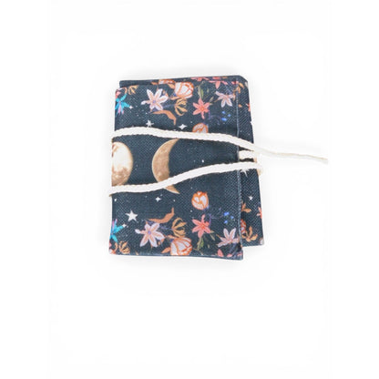Moon Phase & Floral Tarot Card Holder With String Wrap