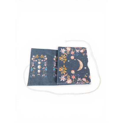 Moon Phase & Floral Tarot Card Holder With String Wrap