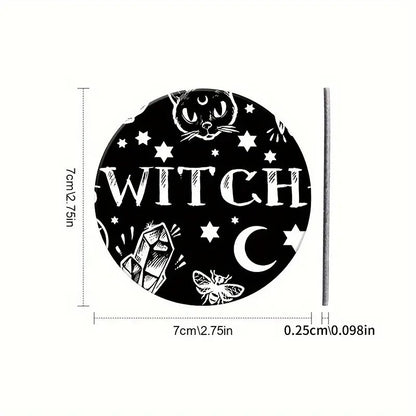 Witch Moon & Stars Car Coasters – Set of 2 – New