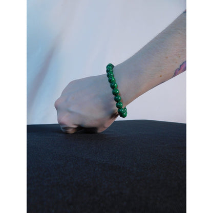 Malachite Beaded Bracelet Stretch Green Crystal Gemstone Healing Energy Jewelry