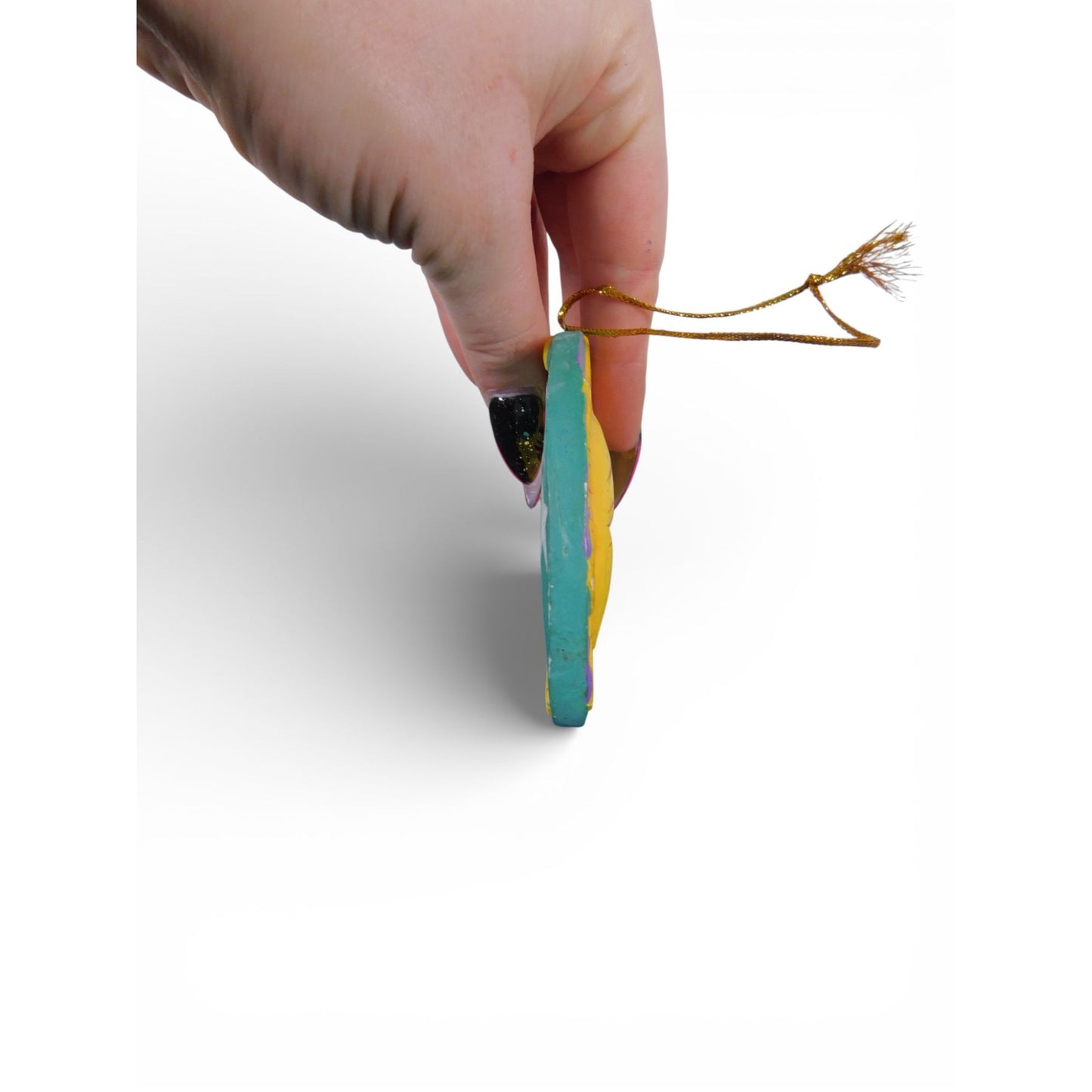 Hand Carved Wood Sun Moon Ornament Celestial Hanging Wall Decor Vtg