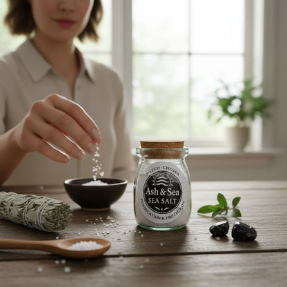 Ash & Sea Sea Salt Witch-Chosen Purification Protection Ritual Jar Wicca Altar