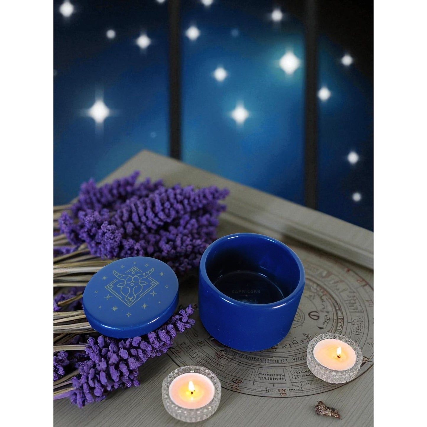 Capricorn Zodiac Trinket Box Ceramic Astrology Storage Jar Star Sign Gift Decor