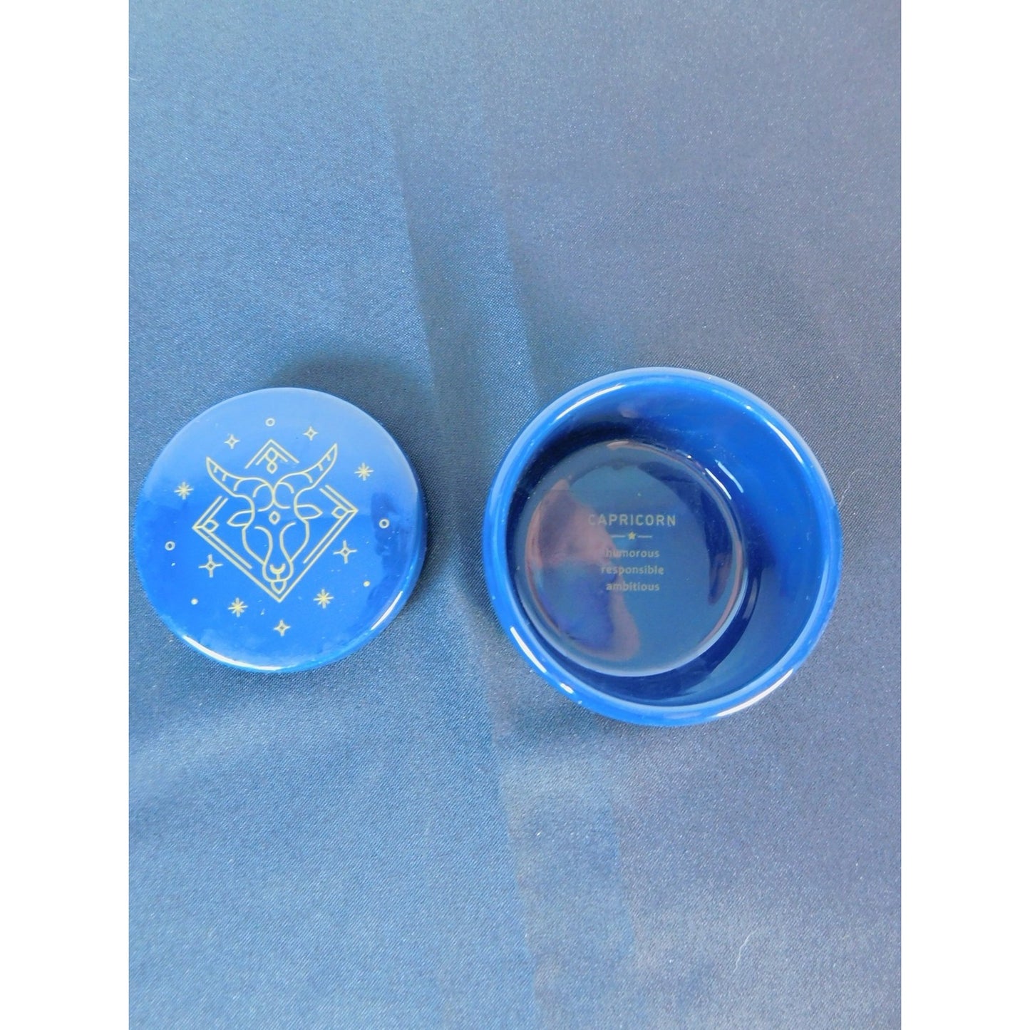 Capricorn Zodiac Trinket Box Ceramic Astrology Storage Jar Star Sign Gift Decor