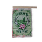 Blessed Beltane Garden Flag Green Floral Antlers 10x15 Spring Witchy Decor