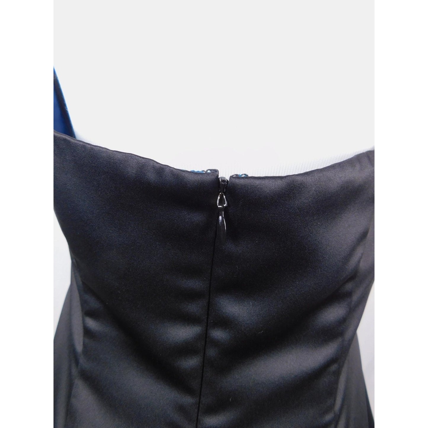 Morgan & Co 13/14 Black Blue Beaded Halter Dress