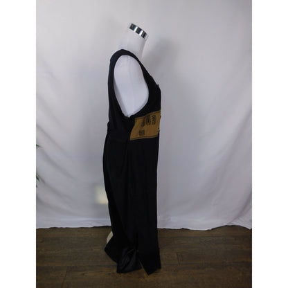 Vtg Nina Piccalino Patchwork Maxi M - Black Camel Leaf - Excellent