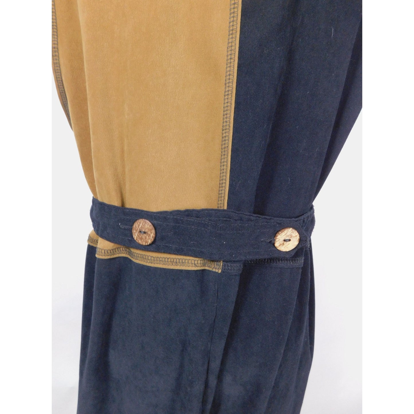 Vtg Nina Piccalino Patchwork Maxi M - Black Camel Leaf - Excellent